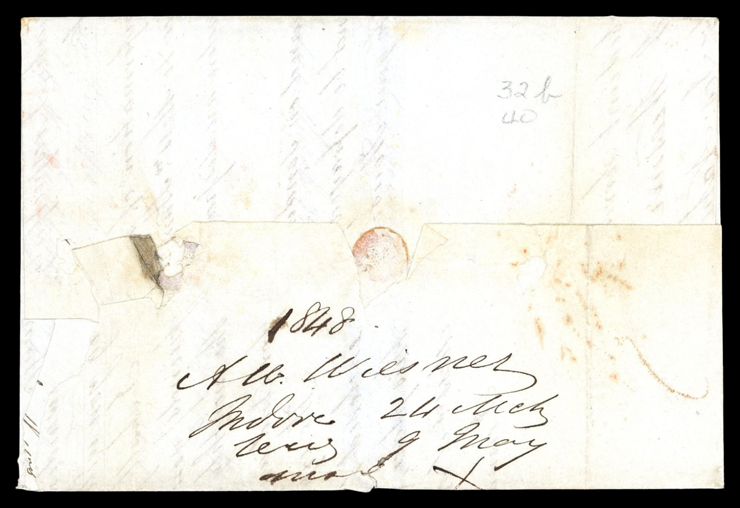 Mhow HG 5 pre stamp cover — back (COV-4388)