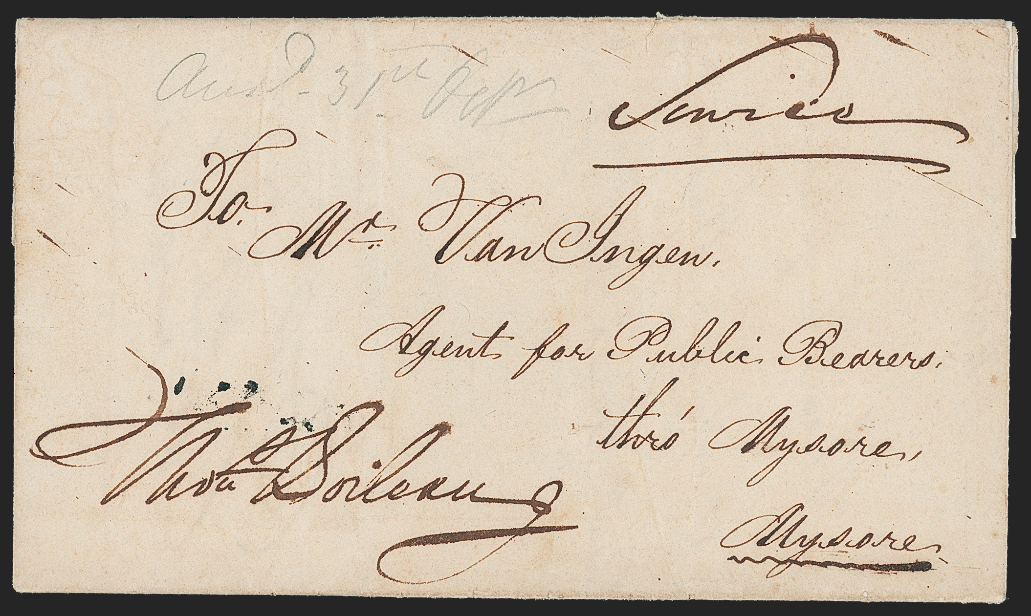 Pre-stamp cover of India — Bellary HG 3, scan 2 (COV-5245)