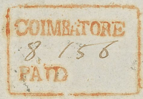 HG 3 handstamp from Coimbatore