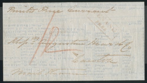 31 December 1851 Penang FP 11 pre stamp cover — COV-4335