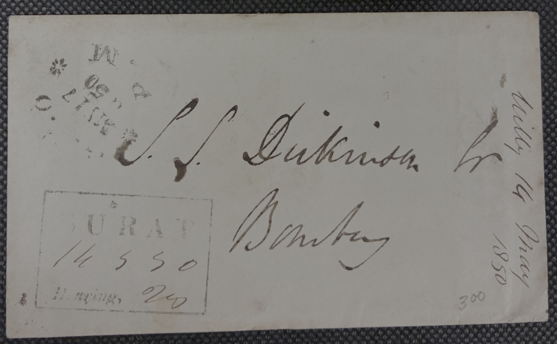 Pre-stamp cover of India — 17 May 1850, Surat HG 4 handstruck folded letter (COV-5689)