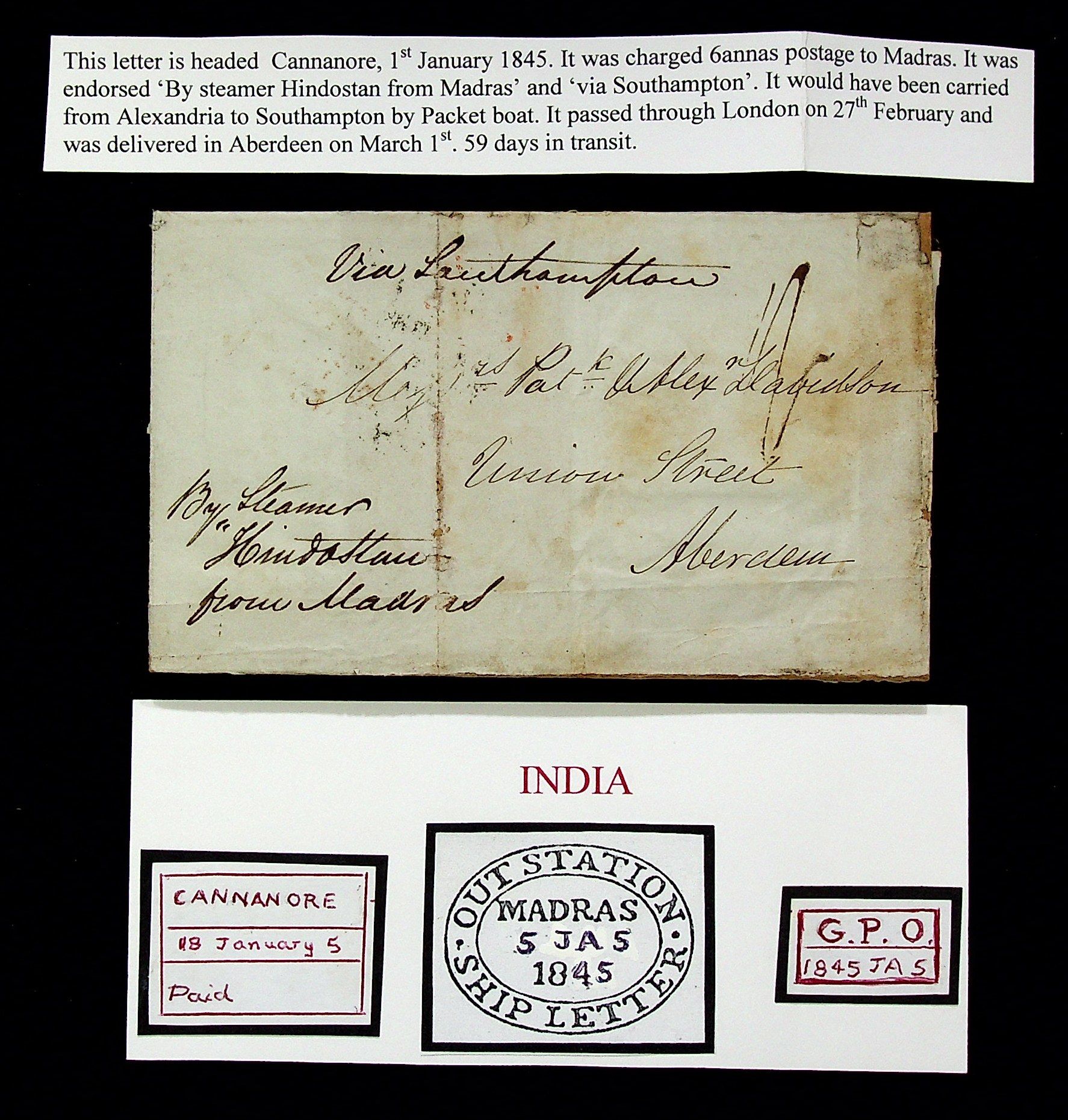 Cannanore HG 5 pre stamp cover — scan 2 (COV-3643)
