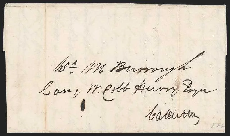 Nuddeah HG 1 pre stamp cover — back (COV-297)