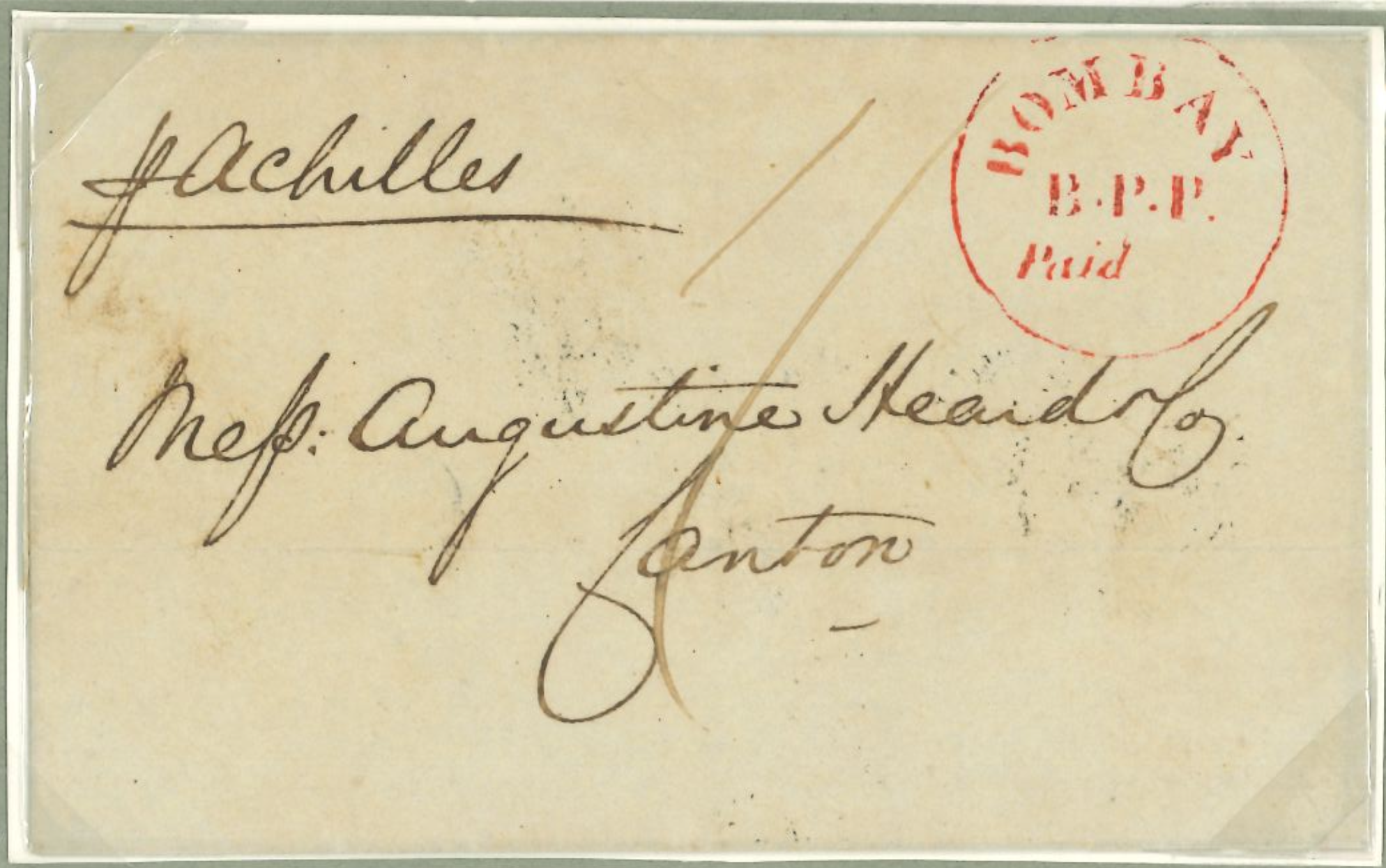 18 December 1849 Bombay SD10 pre-stamp cover — COV-2567