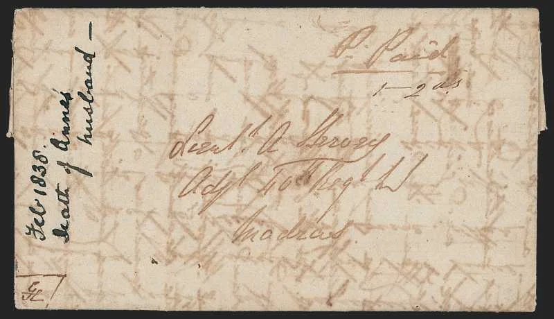 Derah HG 4 pre stamp cover — back (COV-403)