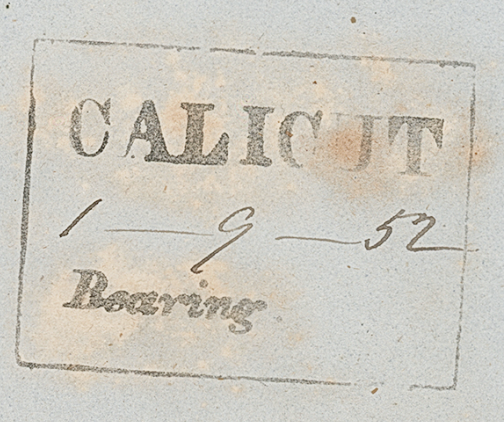 HG 3 handstamp from Calicut