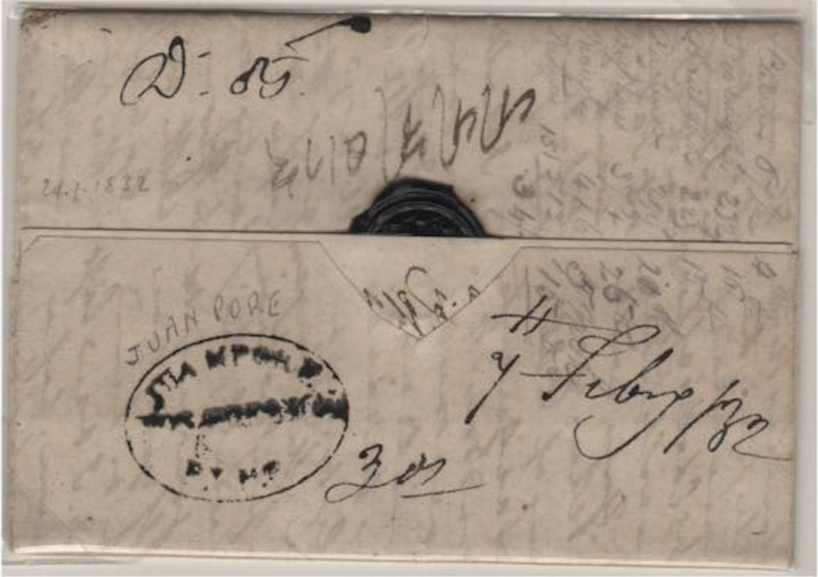 7 Feb 1832 Juanpore HG 1 pre stamp cover — COV-862
