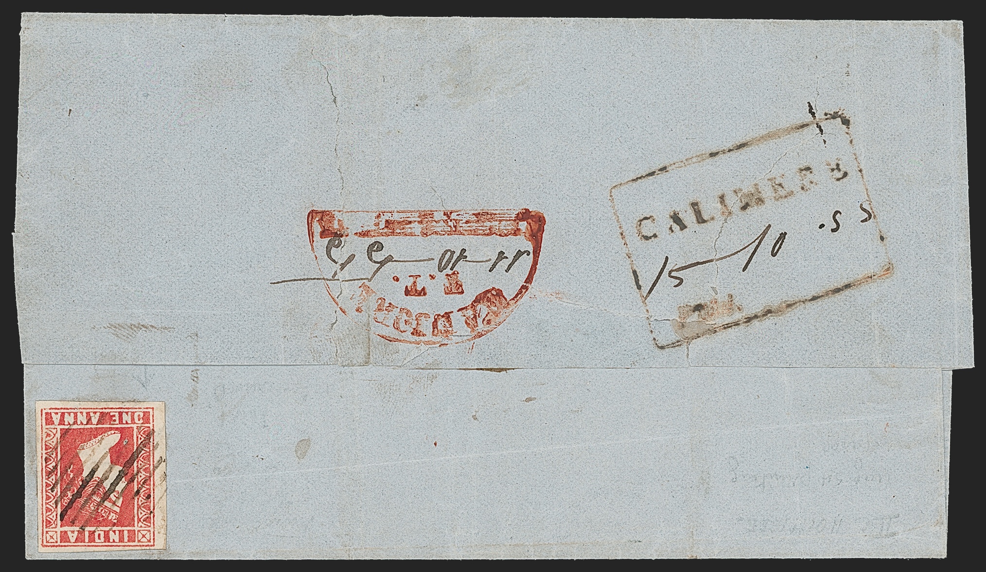 11 October 1855 Calmeer Point HG 1 pre stamp cover — COV-2672