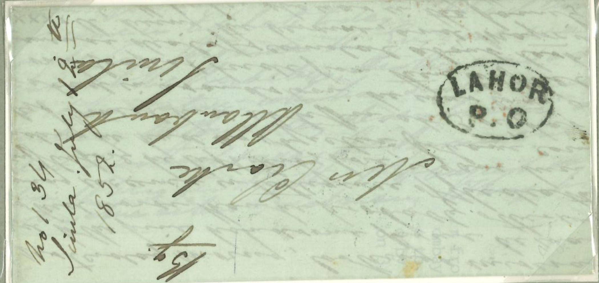 7 July 1852 Lahore HG 7 pre-stamp cover — COV-2579
