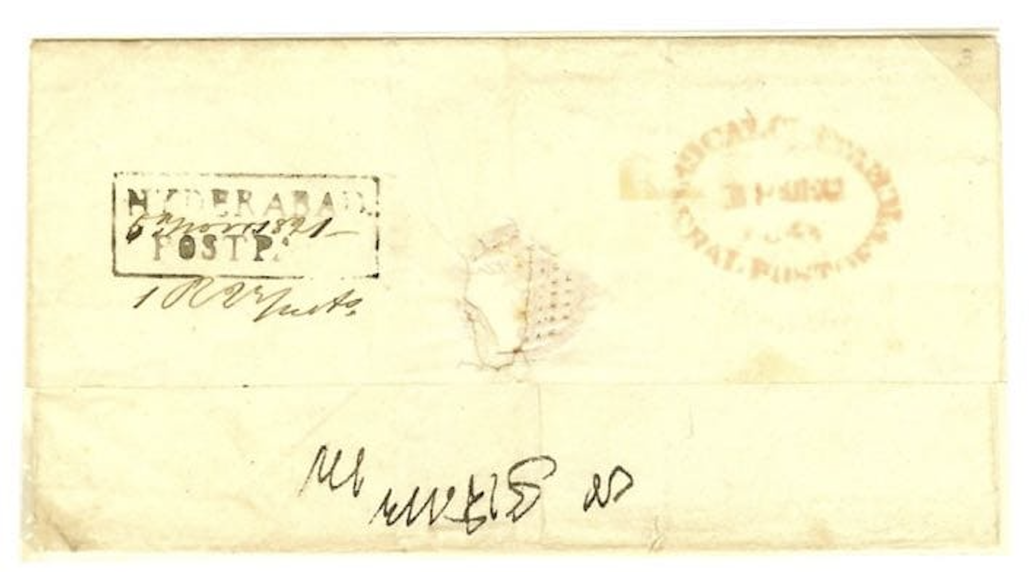 6 November 1821 Hyderabad HG 3 pre stamp cover — COV-832