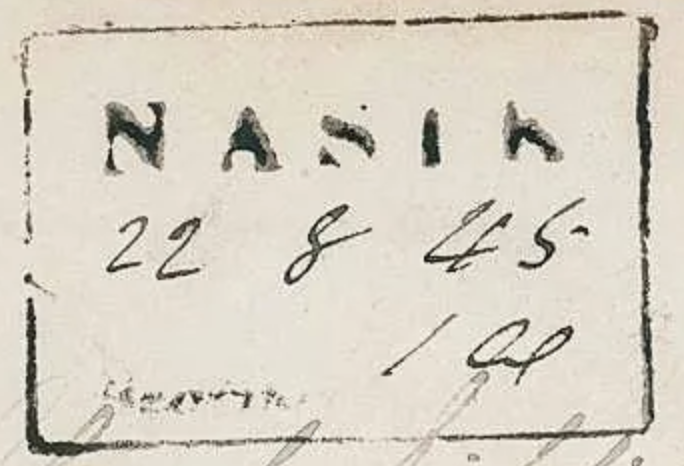 Nassick HG 2 — pre-1854 Indian handstamp, 1842–1845, Black
