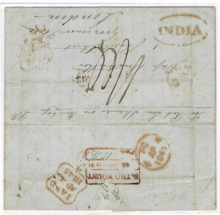 21 February 1845 Mount HG 5 pre stamp cover — COV-2812