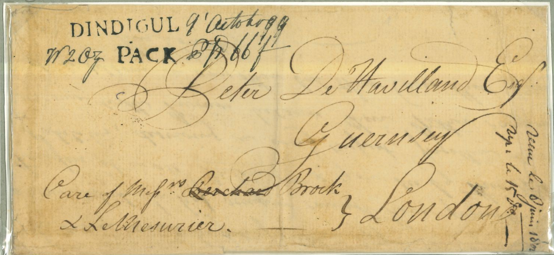 9 October 1799 Dindigul HG 1 pre stamp cover — COV-2658