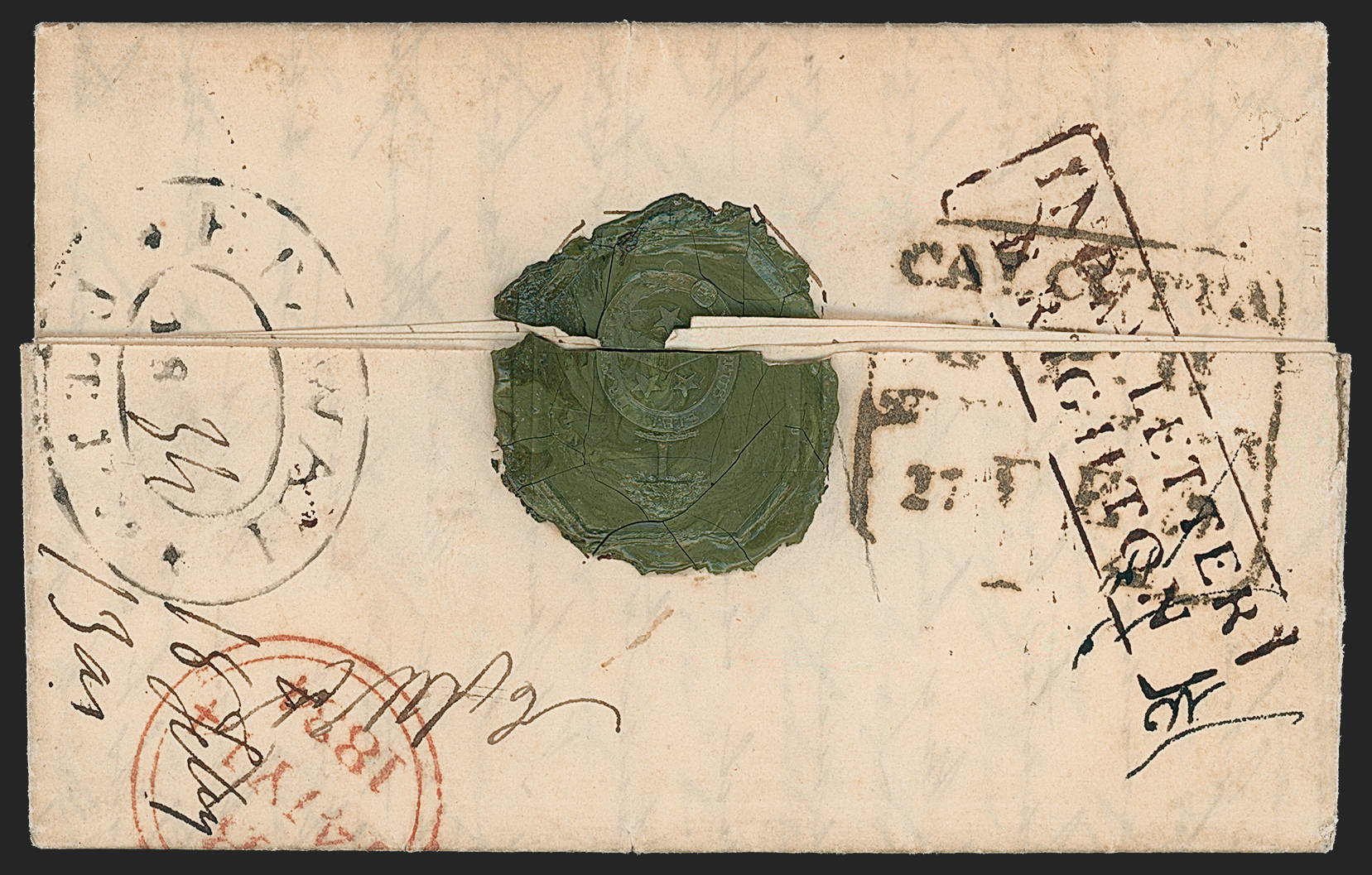 9 February 1834 Etawah HG 1 pre stamp cover — COV-414