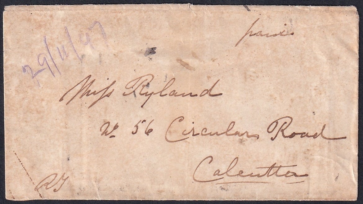 Pre-stamp cover of India — Houghly HG 2, scan 2 (COV-5590)