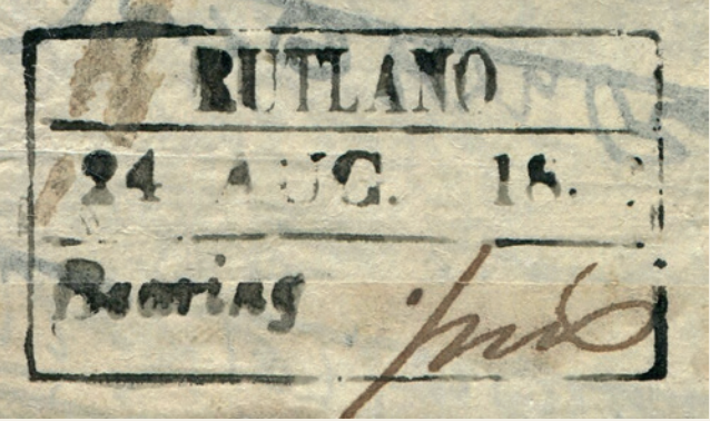 HG 1 handstamp from Rutlam