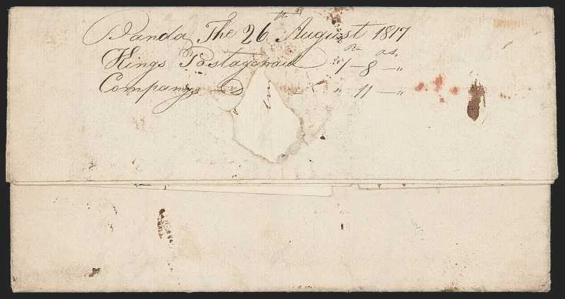 Calcutta SD7 pre stamp cover — back (COV-218)