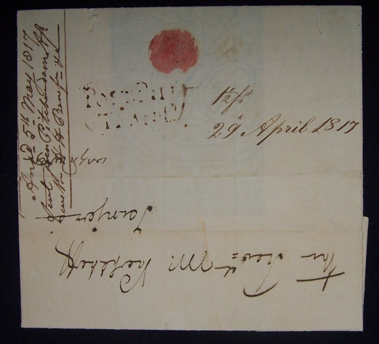 Pre-stamp cover of India — Tranquebar HG 1, front (COV-1669)