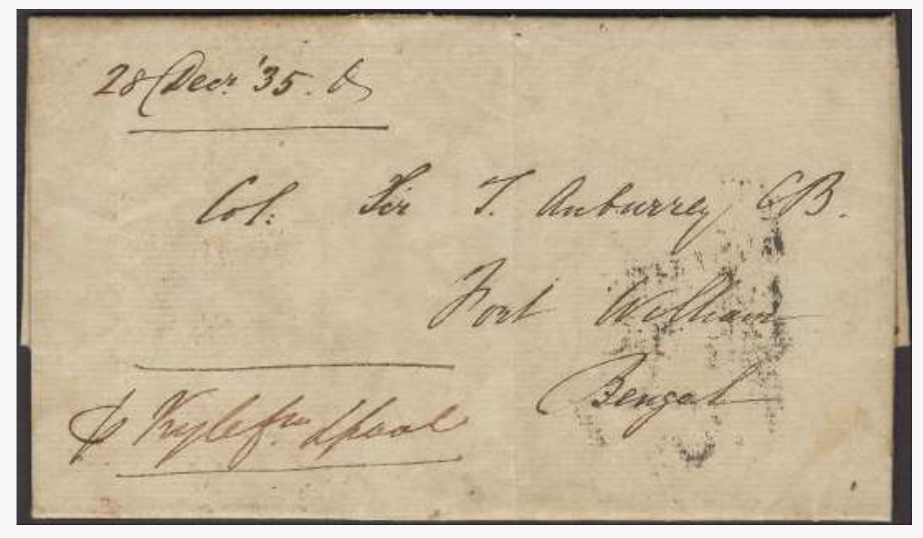 Calcutta SR13 pre stamp cover — scan 2 (COV-2879)