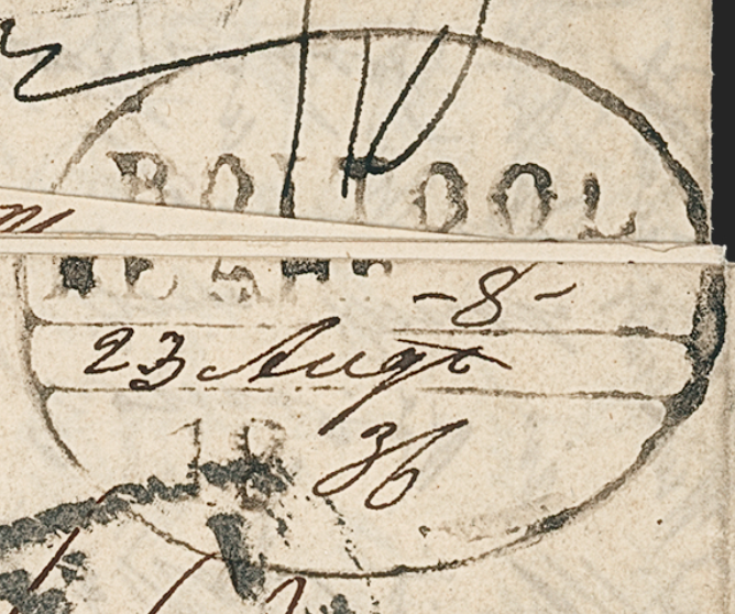 Handstruck stamp of India — Boitool HG 1 pre-1854 handstamp