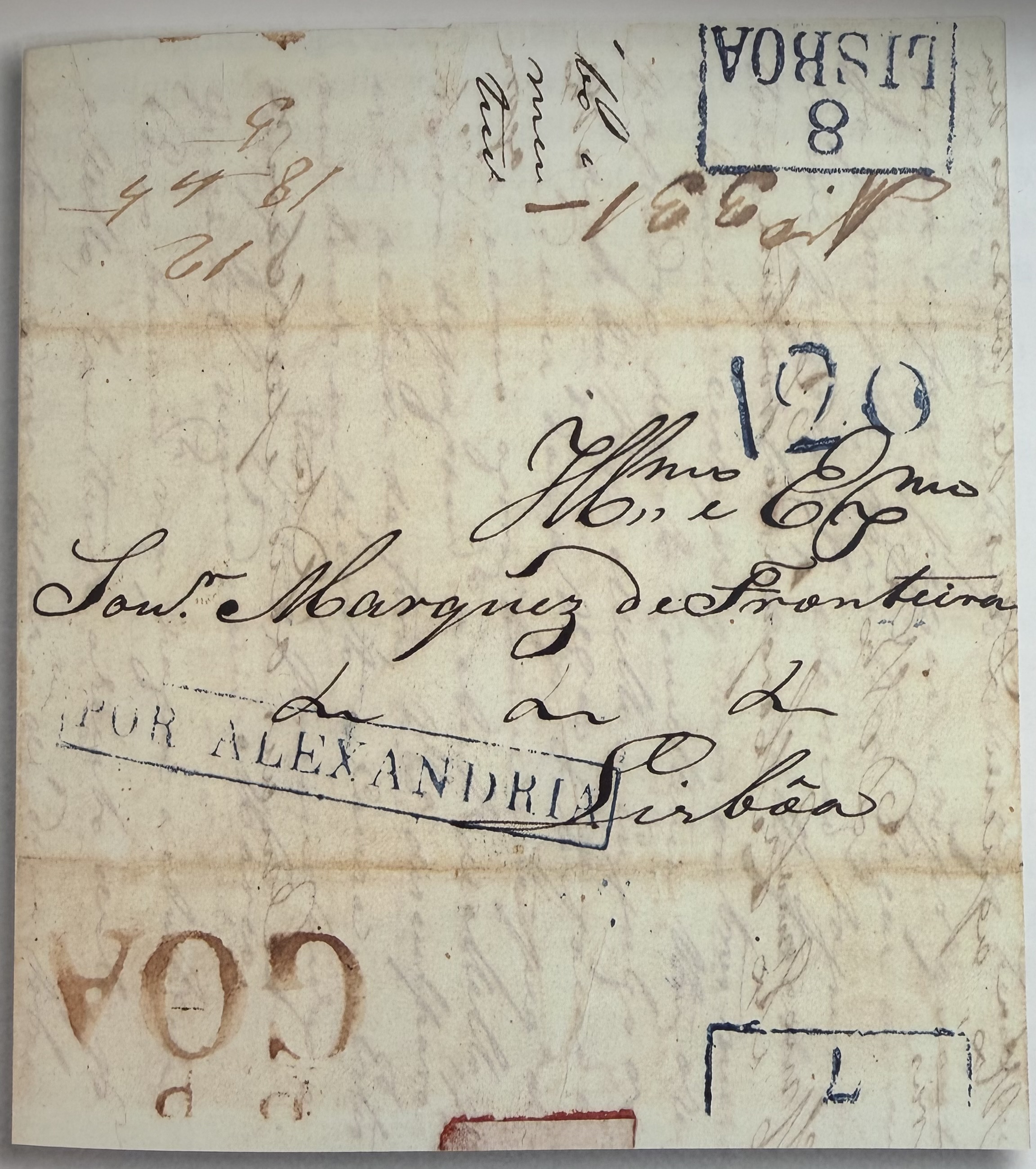 11 May 1845 Goa FP 9 pre stamp cover — COV-3227