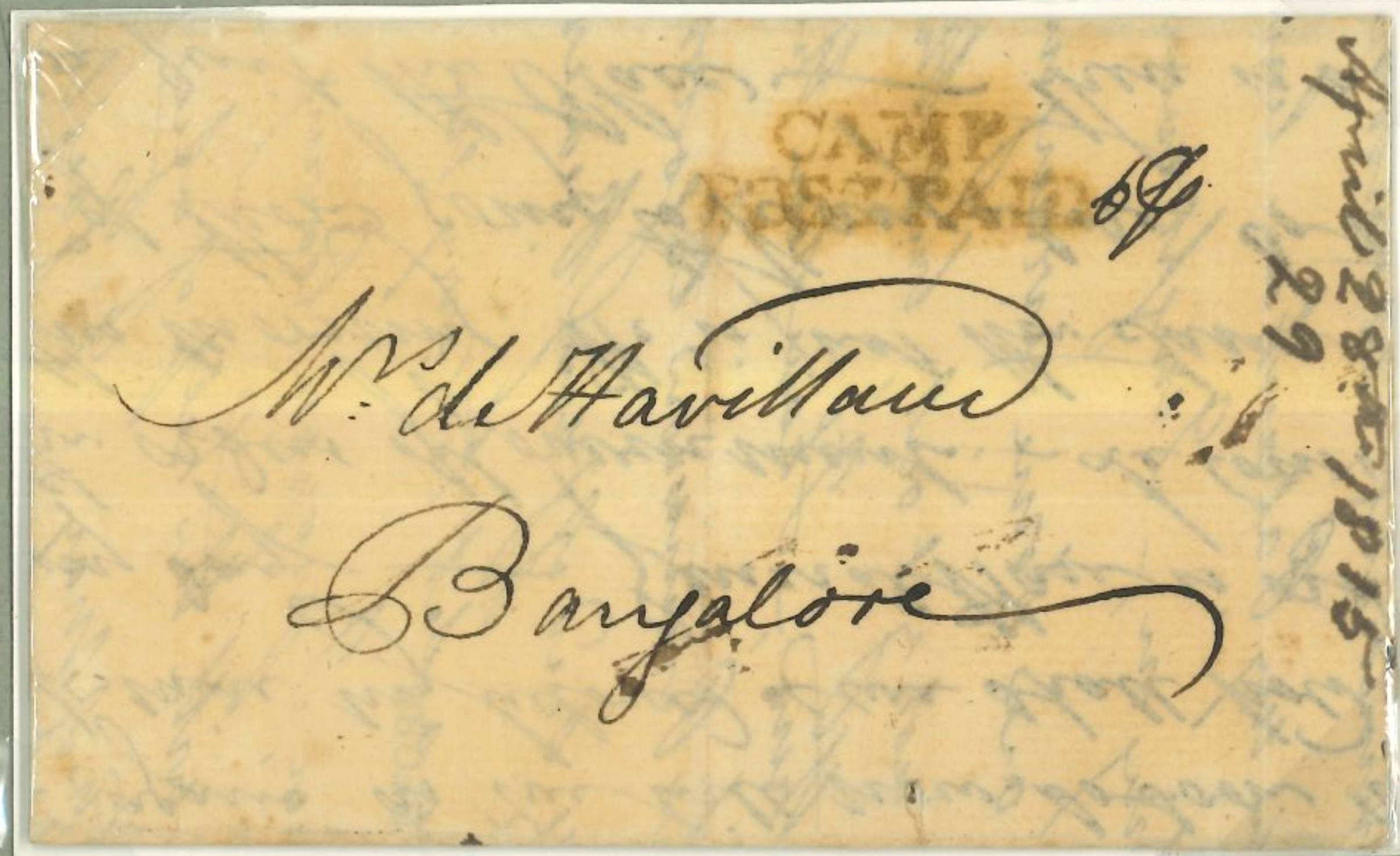 29 April 1815 Camp HG 2 pre stamp cover — COV-2667