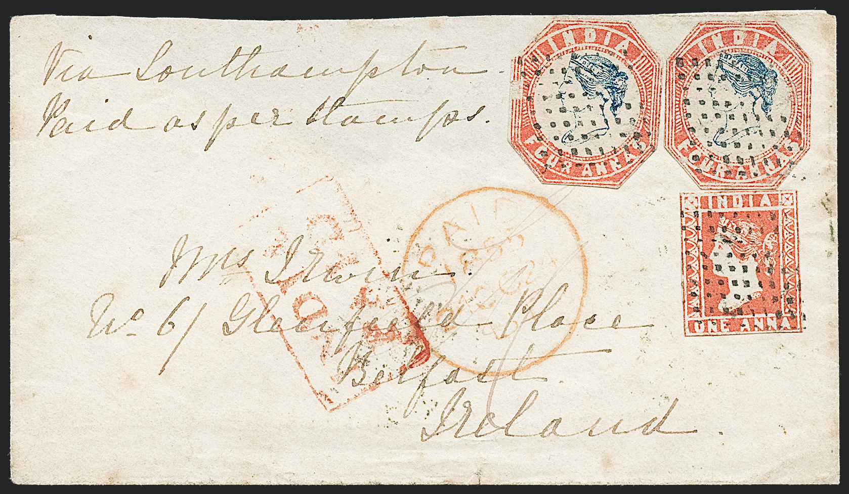Nepaul HG 2 pre stamp cover — back (COV-3026)