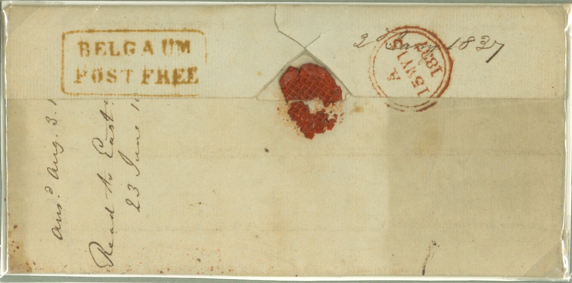 23 December 1836 Belgaum HG 2 pre stamp cover — COV-2623