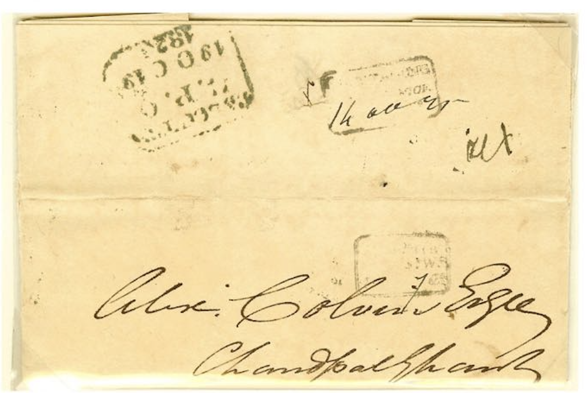 14 October 1825 Chittagong HG 3 pre stamp cover — COV-742