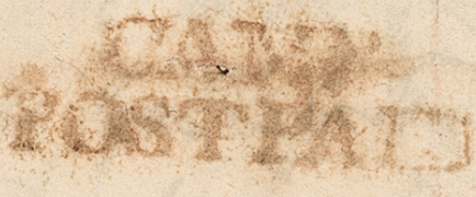 Camp HG 2 — pre-1854 Indian handstamp, 1803–1824, Black