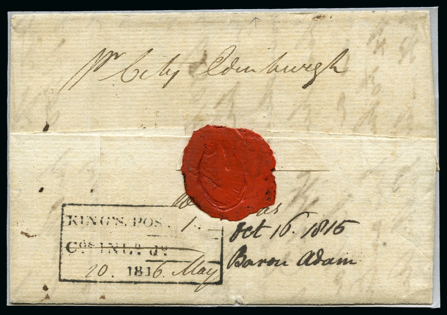 20 May 1816 Calcutta SR7 pre stamp cover — COV-906