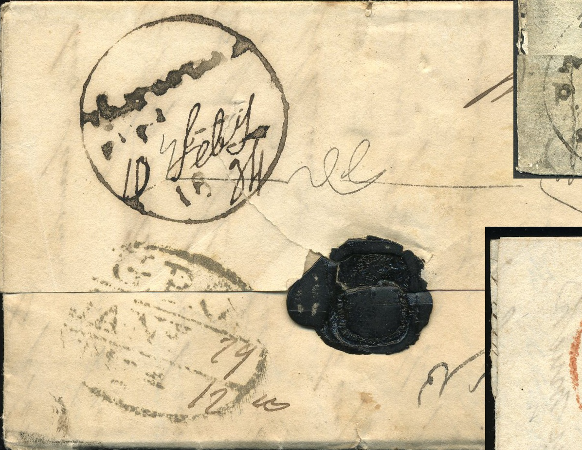 Pre-stamp cover of India — 1834, Rajputana HG 3 handstruck folded letter (COV-5433)