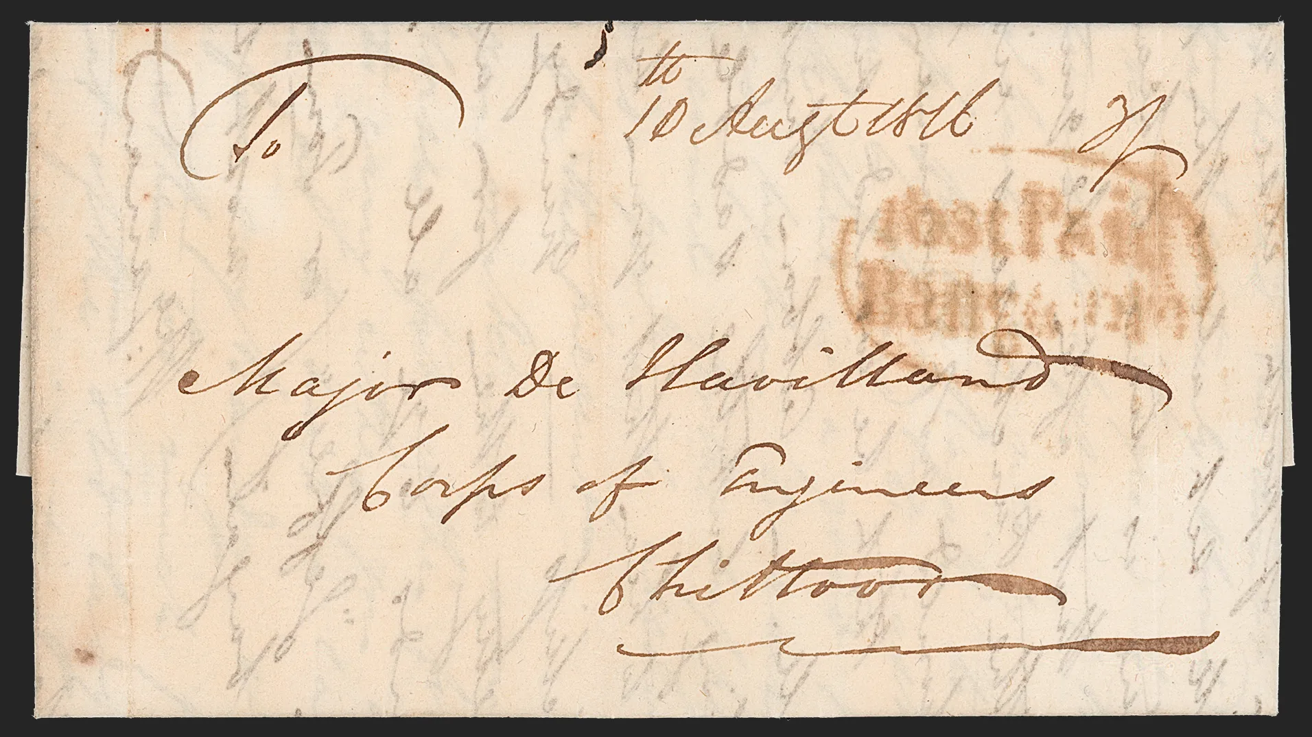 10 August 1816 Bangalore HG 2 pre stamp cover — COV-06