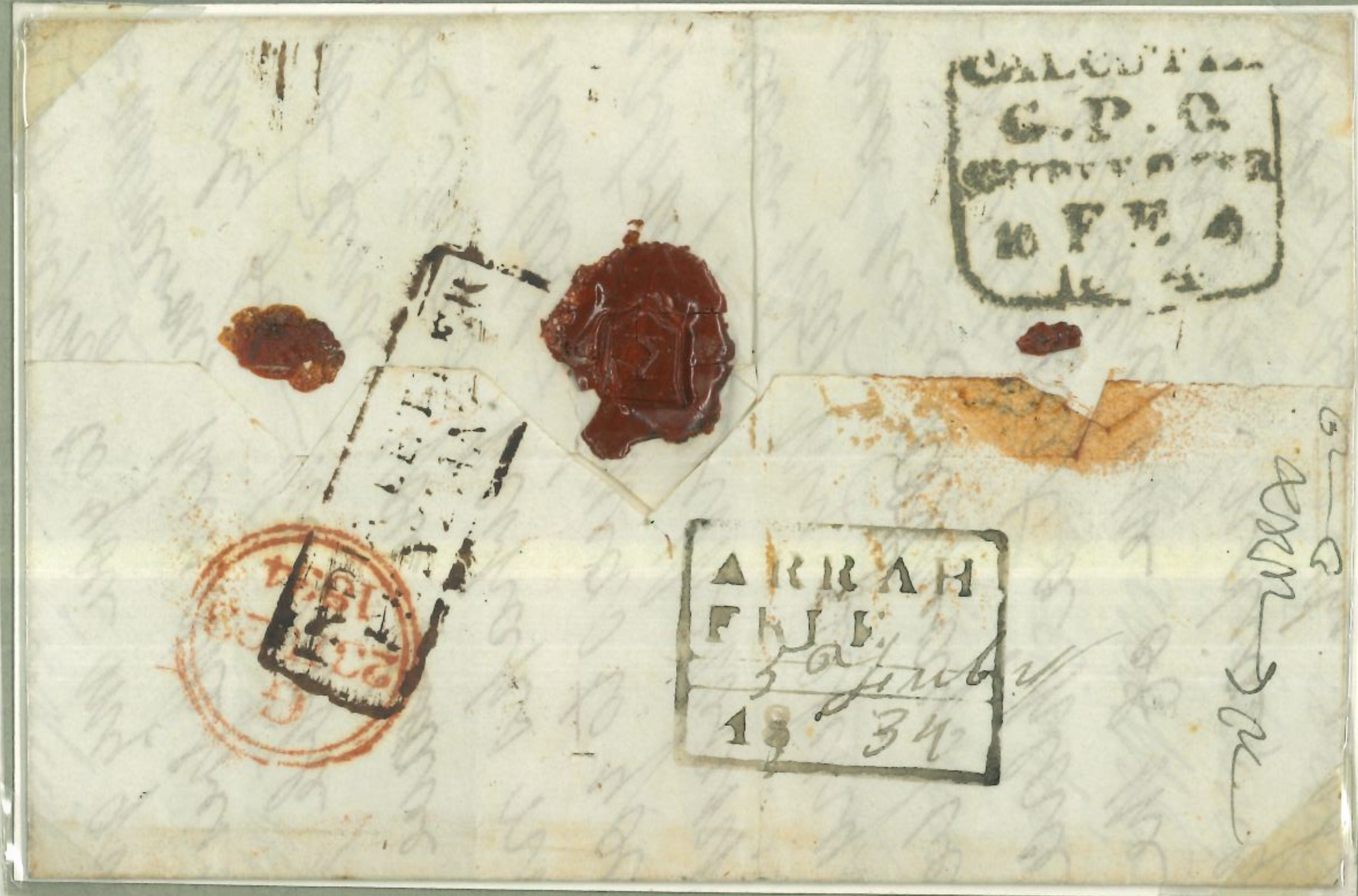 5 February 1834 Arrah HG 3 pre stamp cover — COV-1819
