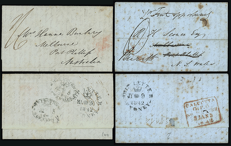 Pre-stamp cover of India — 1841, Calcutta SD11 handstruck folded letter (COV-5386)