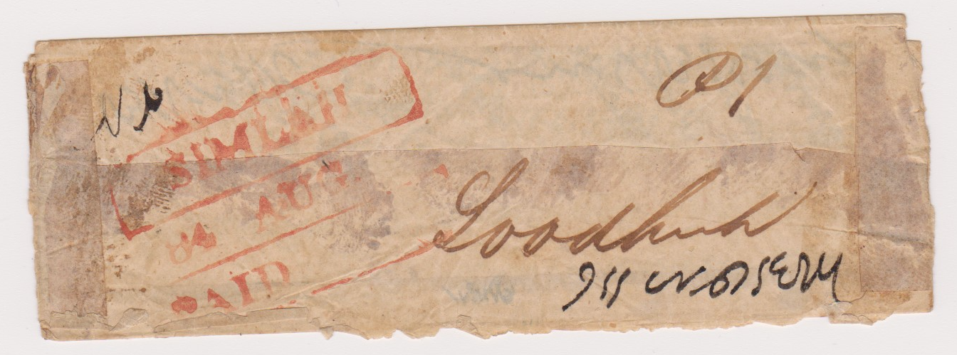 Simla HG 6 pre stamp cover — COV-4007