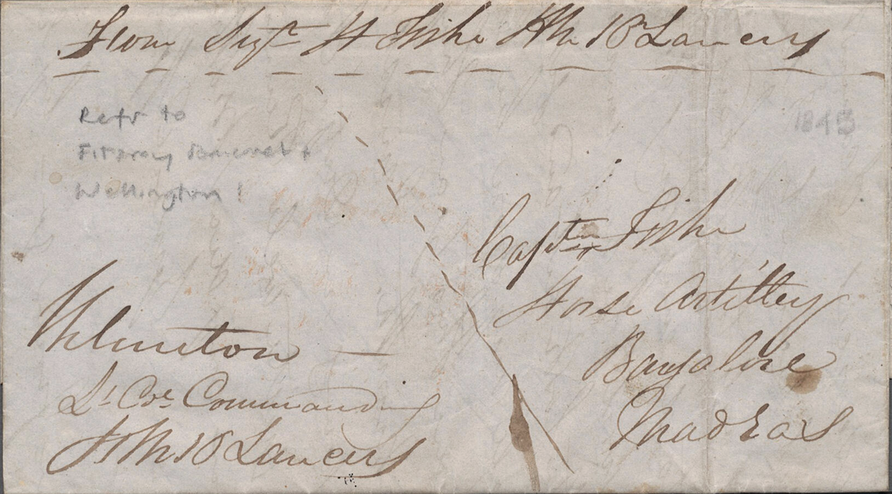 Bangalore HG 11 pre stamp cover — back (COV-2738)