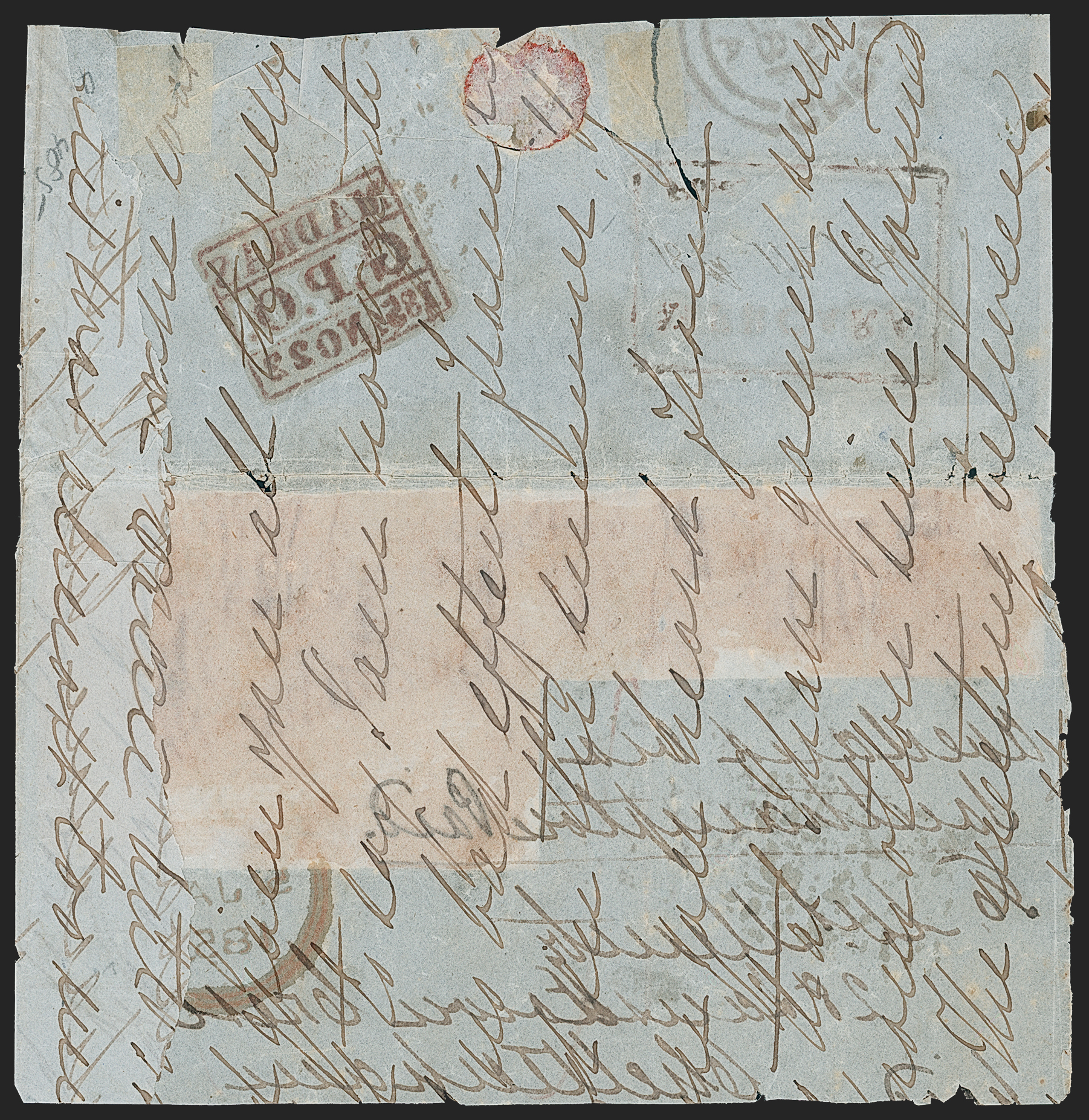 Mercara HG 1 pre stamp cover — back (COV-2675)