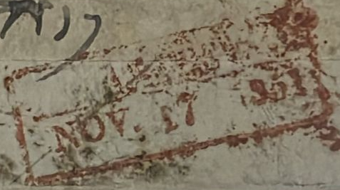 Ajmere HG 7 — pre-1854 Indian handstamp, 1851–1853, Red