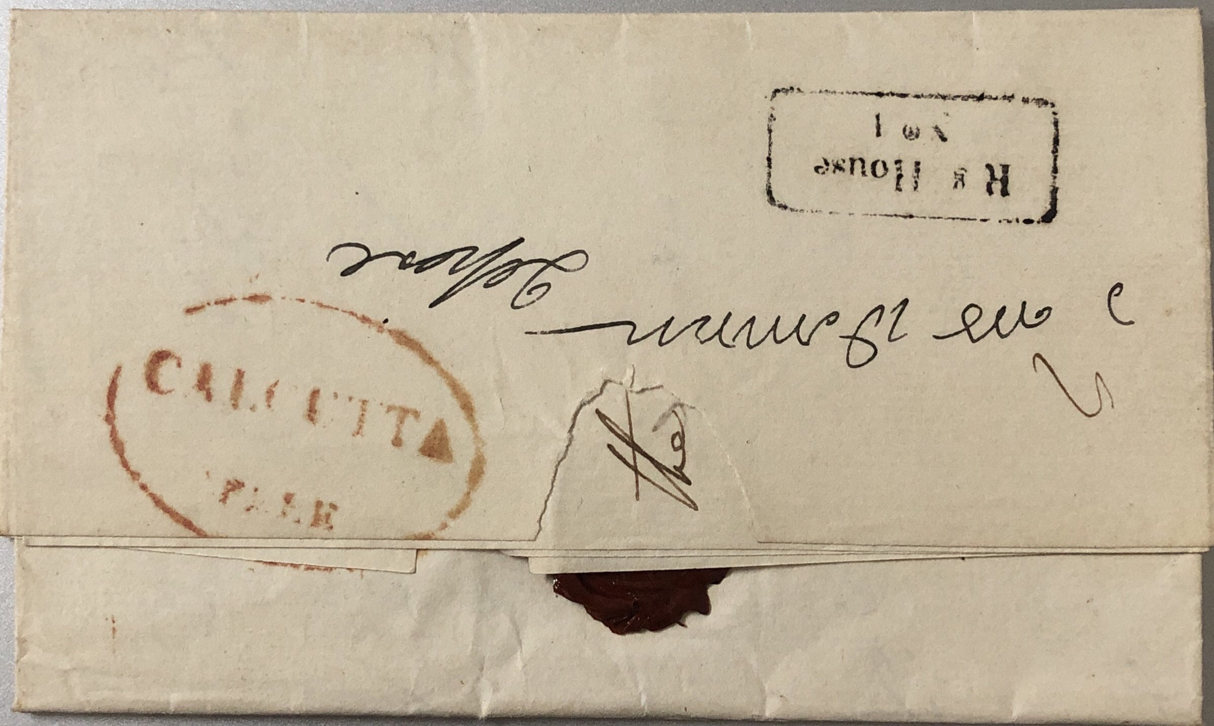 Calcutta X13 pre stamp cover — front (COV-2137)