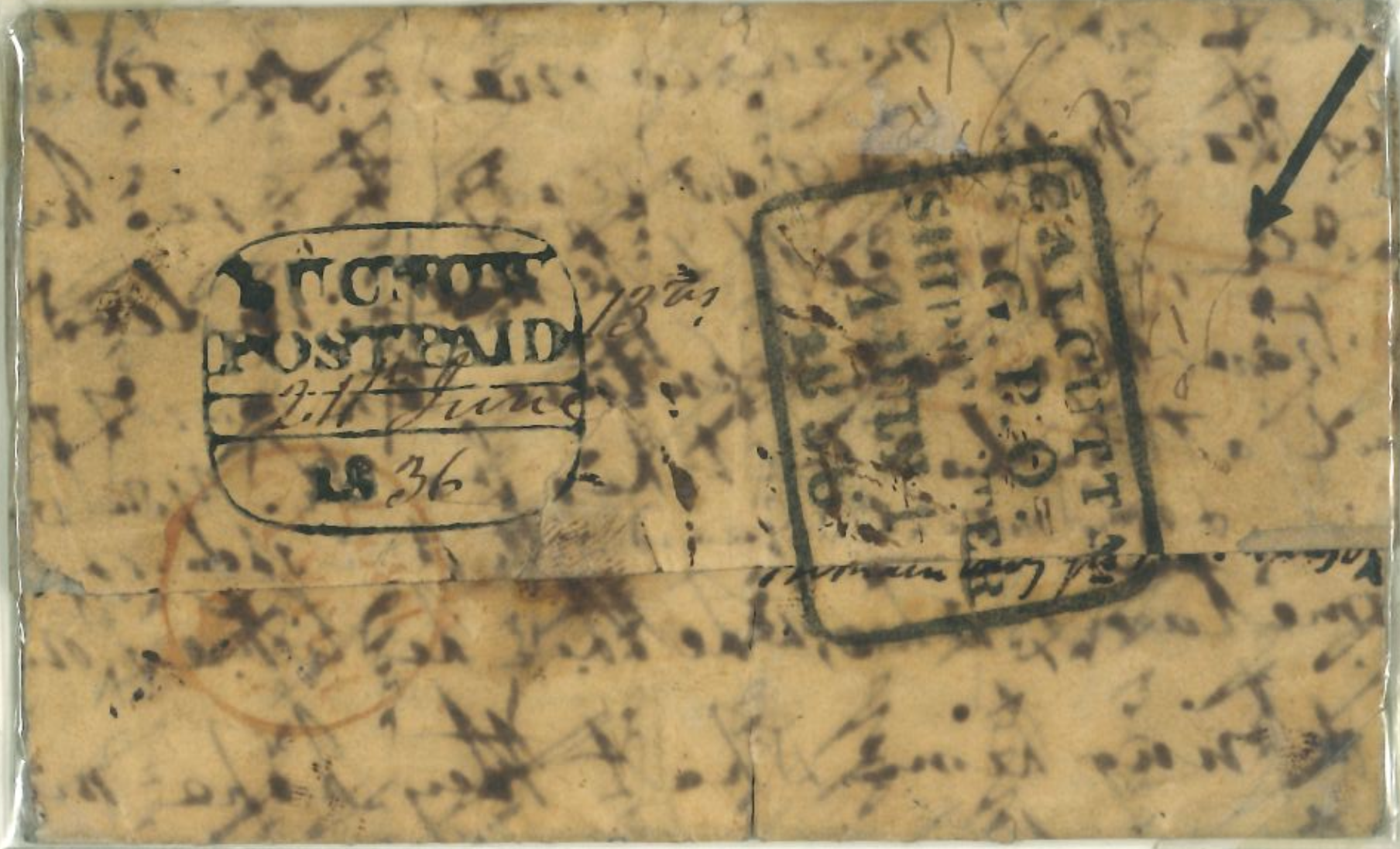 24 June 1836 Calcutta SD10 pre stamp cover — COV-2077