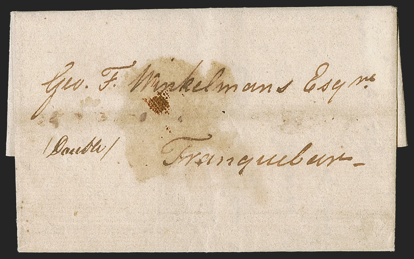 Nagore HG 1Add pre stamp cover — back (COV-513)