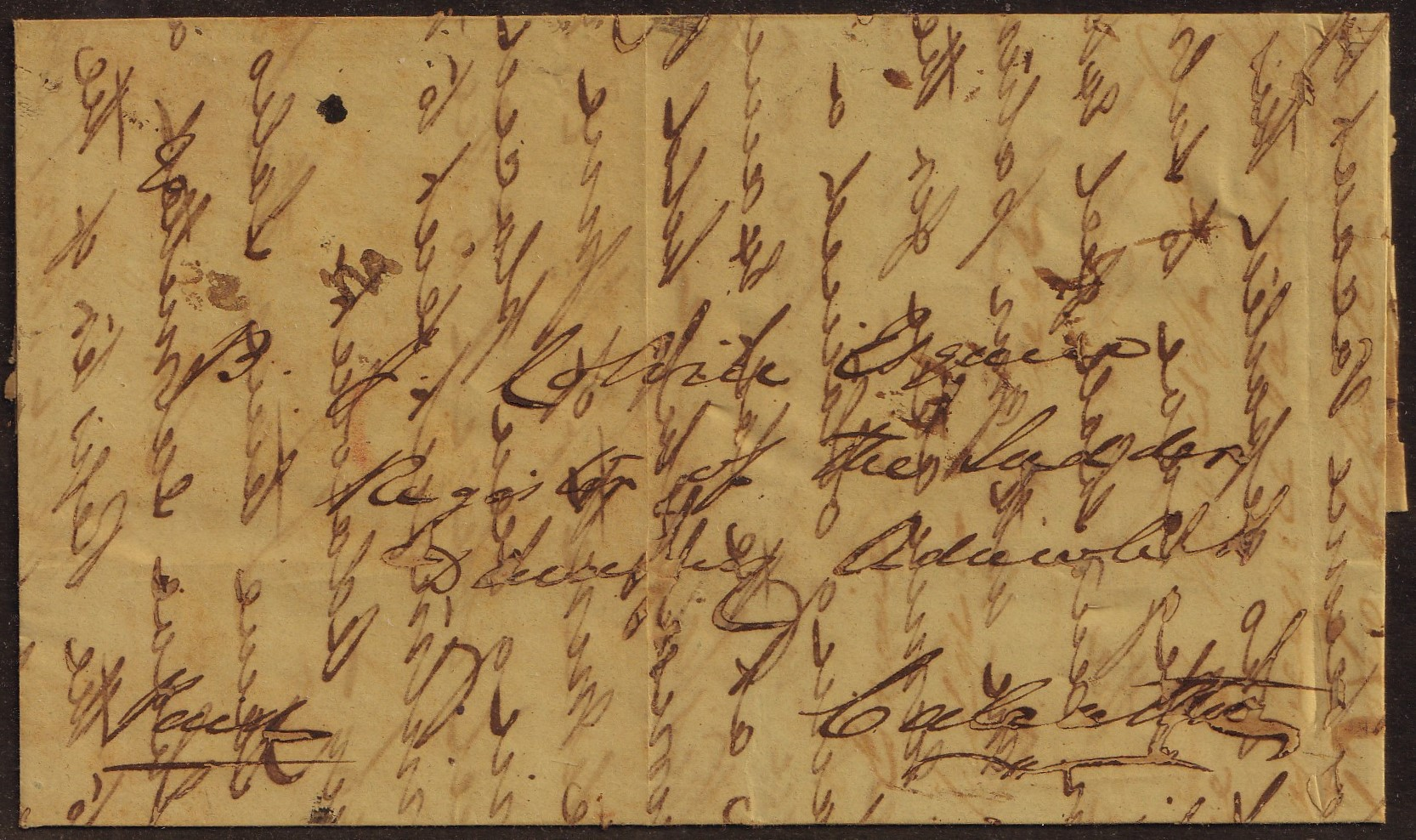 Patna HG 14 pre stamp cover — back (COV-3160)