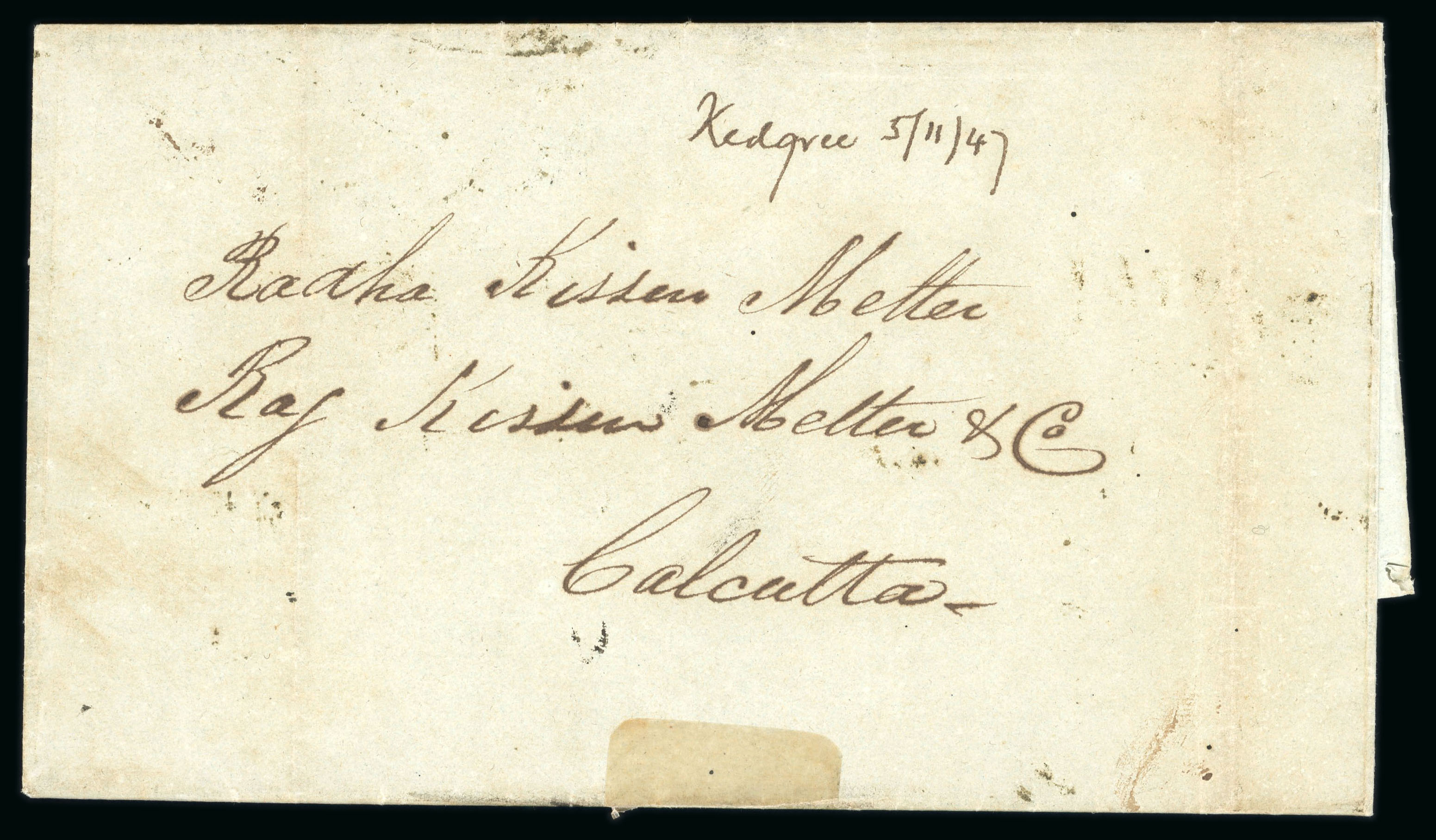 Pre-stamp cover of India — Kedgeree HG 7, scan 2 (COV-4931)