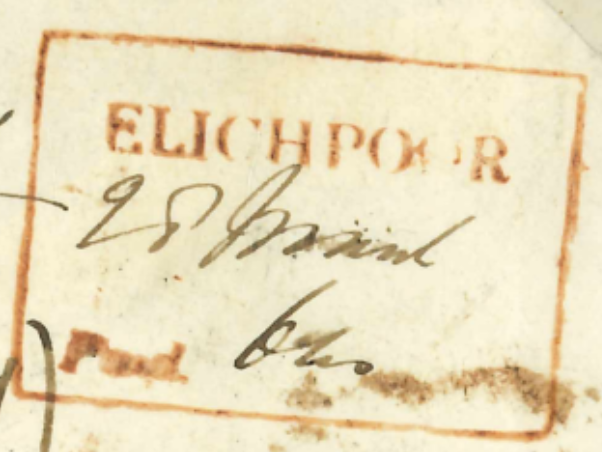 HG 1 handstamp from Ellichpoor