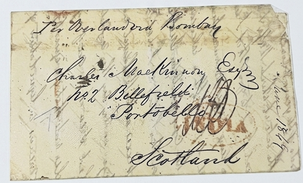 Tirhoot HG 2 pre stamp cover — back (COV-4479)