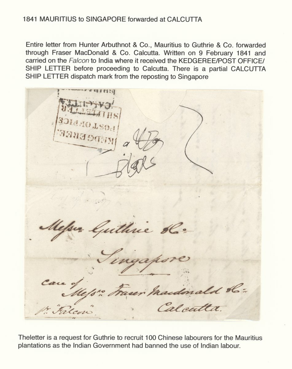 Pre-stamp cover of India — 1840, Kedgeree S4 handstruck folded letter (COV-5570)