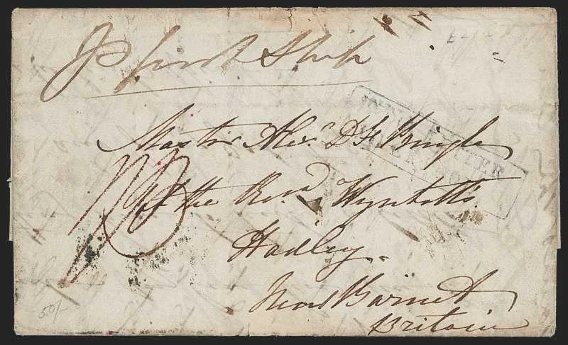 Tipperah HG 3 pre stamp cover — back (COV-446)