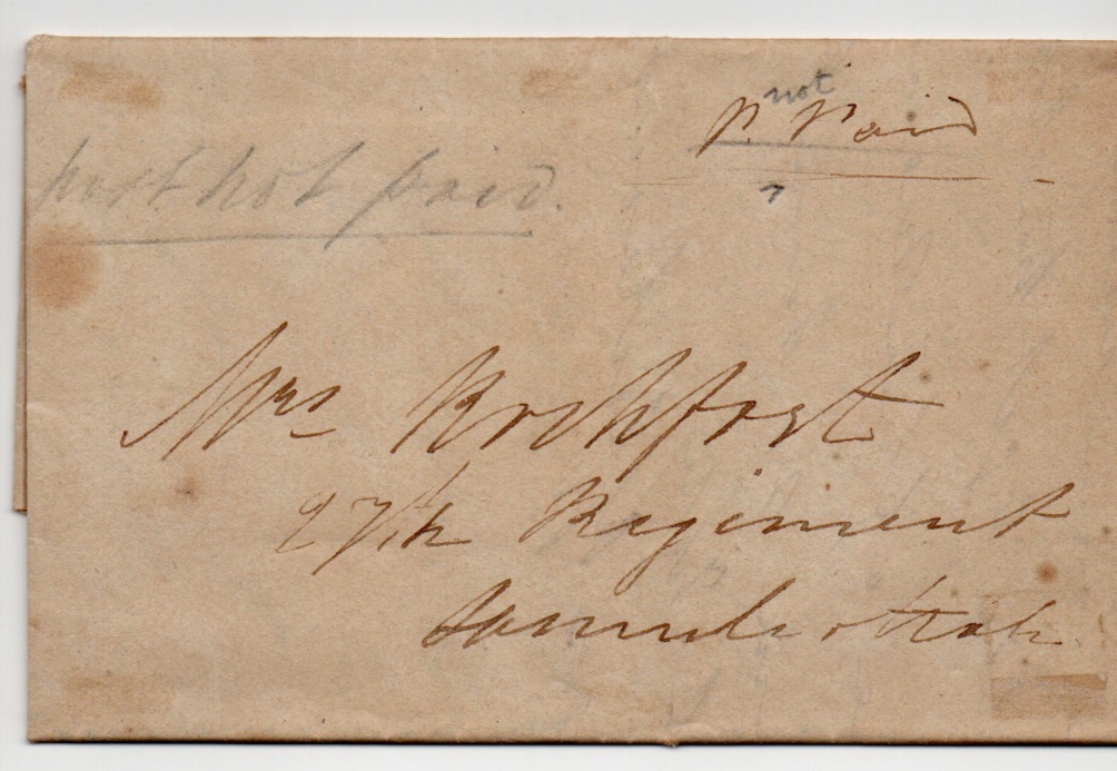 Masulipatam HG 12 pre stamp cover — back (COV-4523)