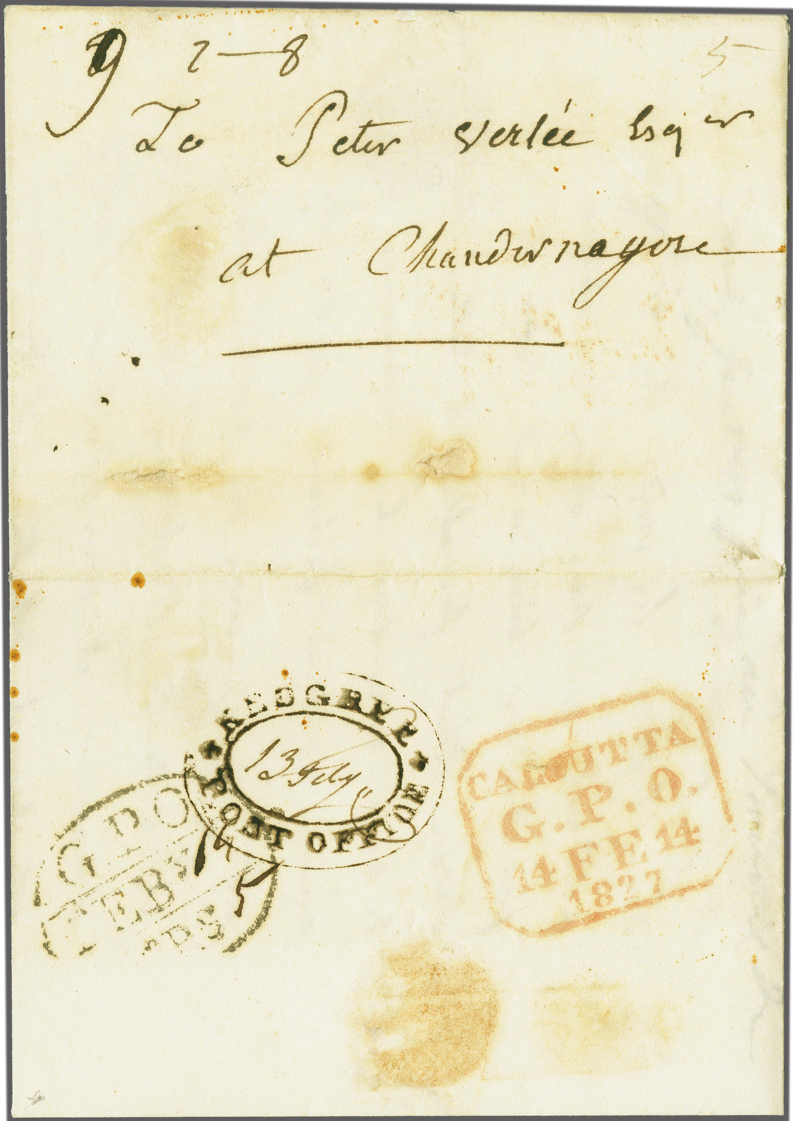 1827 Kedgeree HG 2 pre stamp cover — COV-609